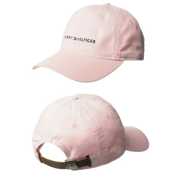 ?️NWT Tommy Hilfiger Pink Logo Unisex Adjustable Baseball Hat One Size main image 5